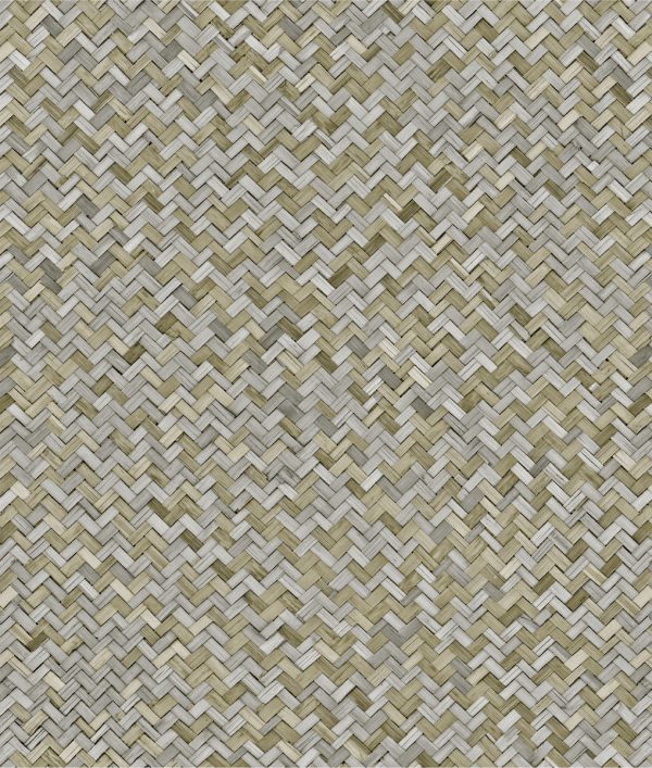 Papel Tapiz Ma160105 Wallpaperdeco Ratan Cafe Gris
