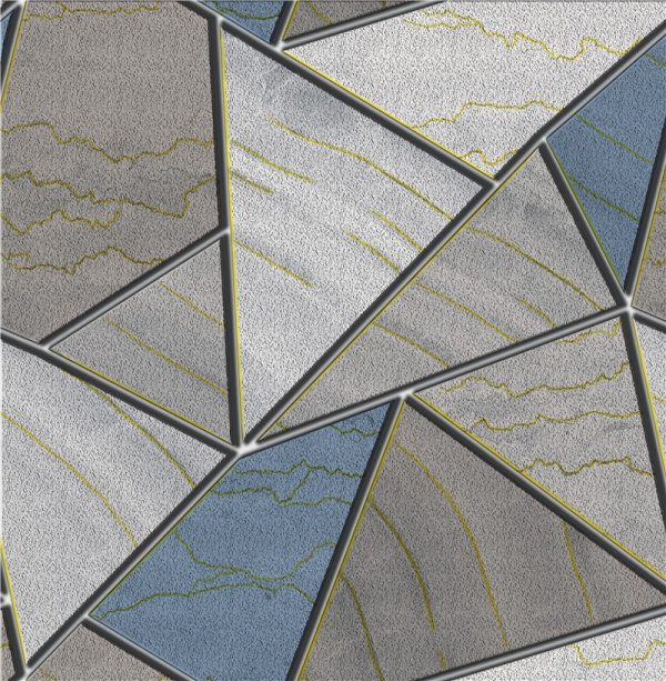 Papel Tapiz Hr7721 Figura Textura Moderno Gris Plata Azul