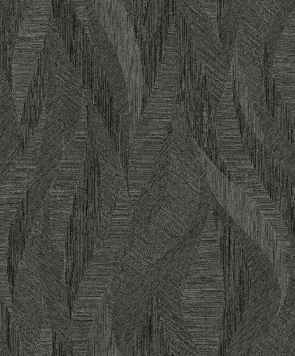 Papel Tapiz Lp261909 5m2 Textura Tela Hojas Gris Obscuro